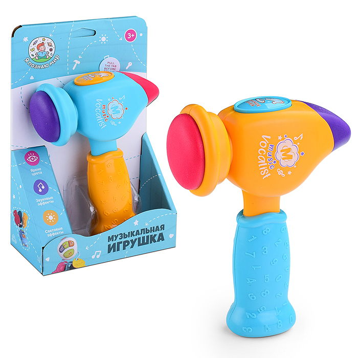 Погремушка - стучалка Y0068-3 "Молоточек" в коробке Погремушка - стучалка Y0068-3 "Молоточек" в коробке