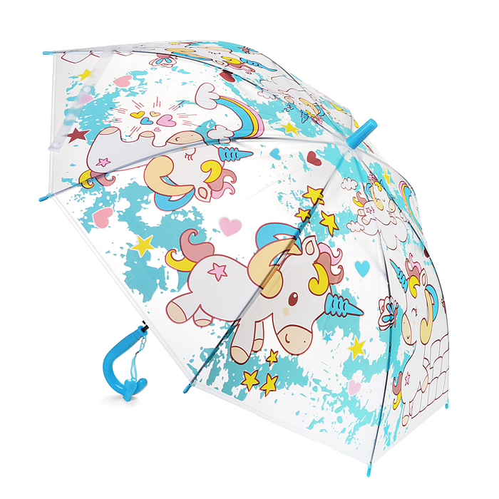Зонт детский 00-3914 "Страна единорогов" (50см.) голубой