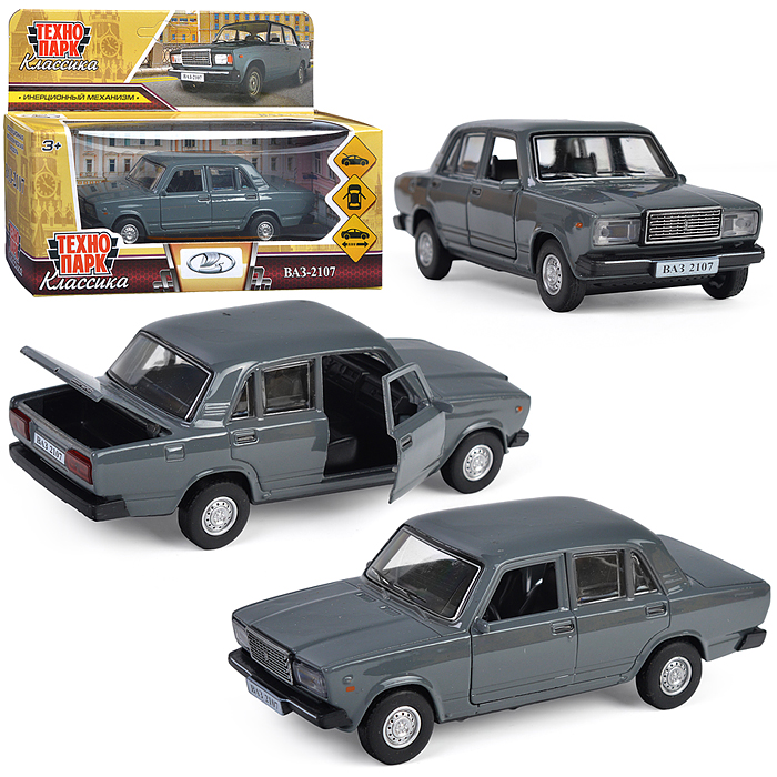 Машина металл ВАЗ-2107 12 см, (двери, багаж, мокрый асфальт) в коробке Машина металл ВАЗ-2107 12 см, (двери, багаж, мокрый асфальт) в коробке