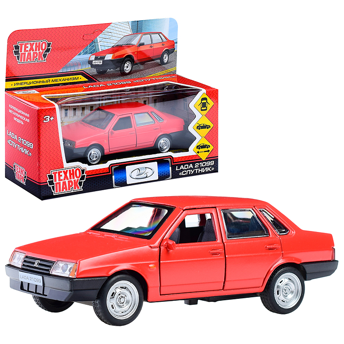 Машина металл. Lada "ВАЗ-21099 "Спутник 12 см, (открыв. дв, баг, красный) инерц, в коробке Машина металл. Lada "ВАЗ-21099 "Спутник 12 см, (открыв. дв, баг, красный) инерц, в коробке
