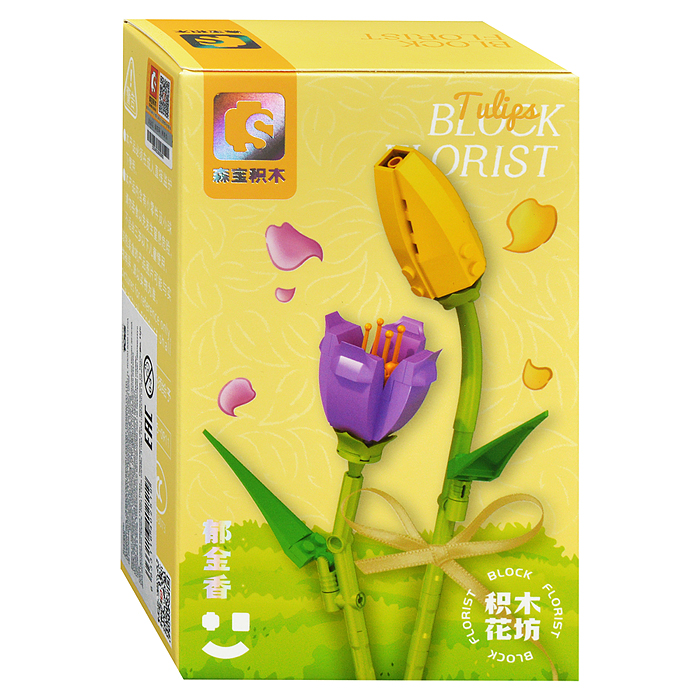 Конструктор 611018AB "Цветок: Тюльпан" (111 дет.) в коробке