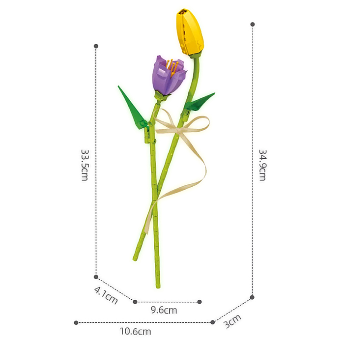 Конструктор 611018AB "Цветок: Тюльпан" (111 дет.) в коробке