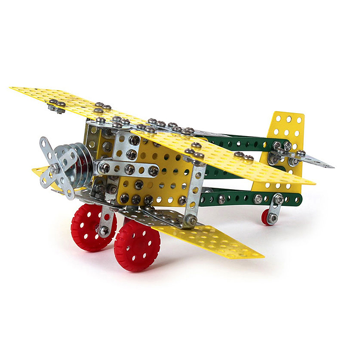 Фото к товару Конструктор металлический "Самолет-Биплан" Конструктор металлический "Самолет-Биплан"