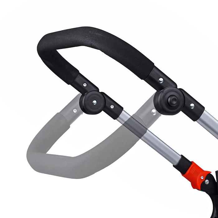 Коляска-трансформер для кукол 9633 металлическая, регулируемая ручка, с корзиной, цвет красно-голуб