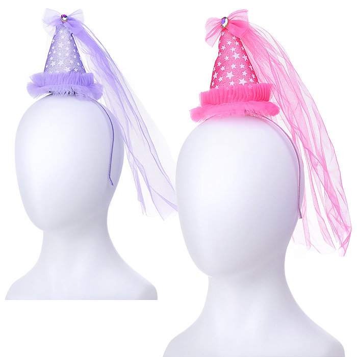 Ободок карнавальный S2097 "Колпачок с фатой" в пакете Ободок карнавальный S2097 "Колпачок с фатой" в пакете