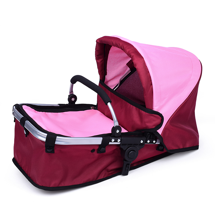 Фото к товару Коляска для кукол 9695A металлическая, регулируемая ручка, с корзиной, цвет розово-бородовый Коляска для кукол 9695A металлическая, регулируемая ручка, с корзиной, цвет розово-бородовый