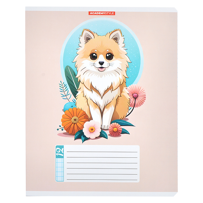 Тетрадь 12л А5 клетка "Шпиц"