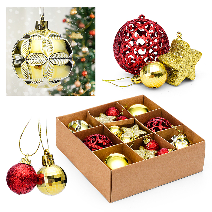 Набор новогодних шаров S2193 "Звездный" Набор новогодних шаров S2193 "Звездный"