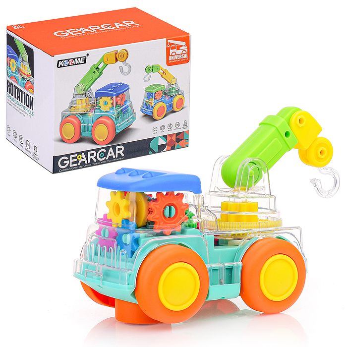 Машина M04-B "Автокран" на батарейках, в коробке Машина M04-B "Автокран" на батарейках, в коробке