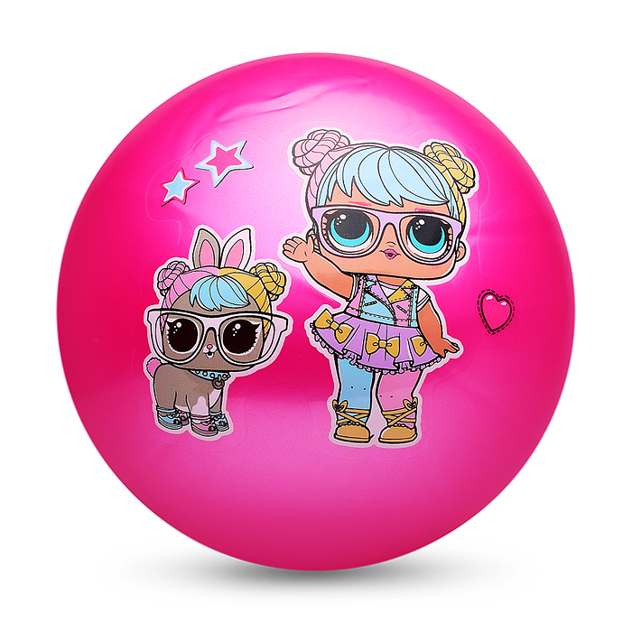 Мяч пвх 23 см "Куклы-модницы" с наклейкой, в сетке 