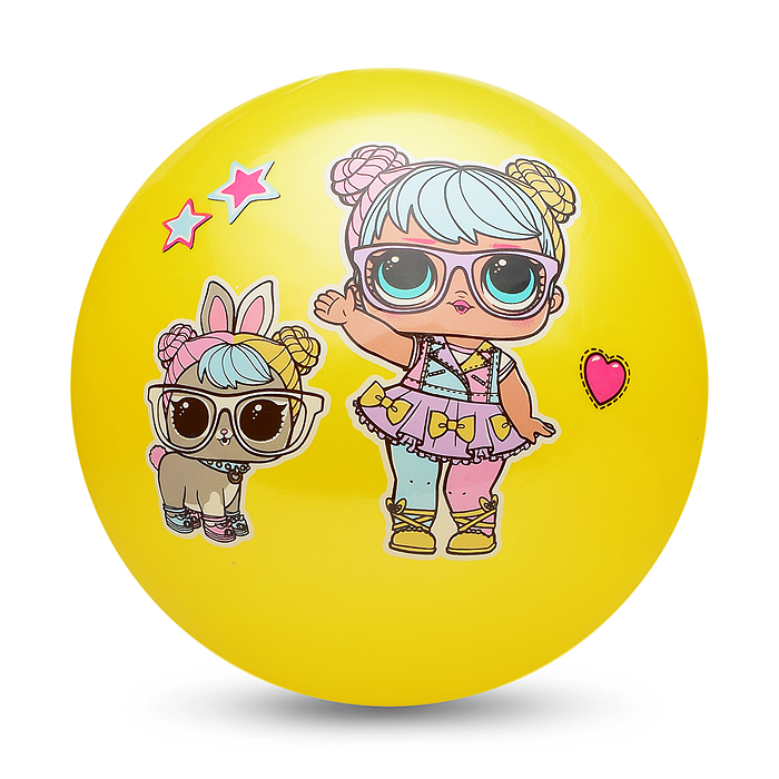Мяч пвх 23 см "Куклы-модницы" с наклейкой, в сетке 