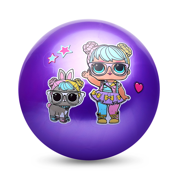 Мяч пвх 23 см "Куклы-модницы" с наклейкой, в сетке 