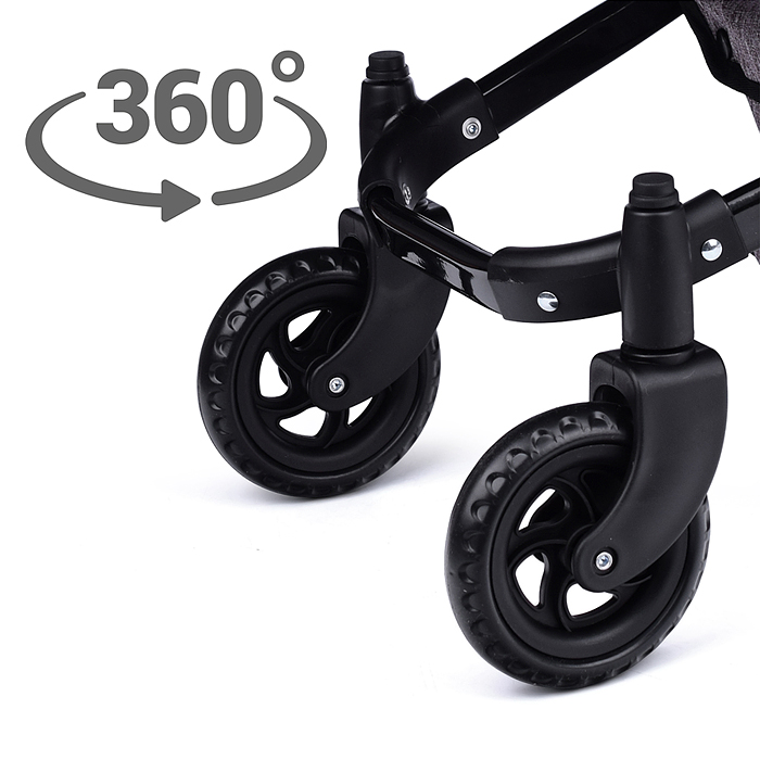 Коляска - трансформер для кукол 9651 металлическая, регулируемая ручка, с корзиной,цвет красно-корич