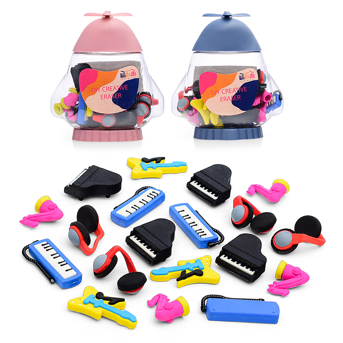 Набор ластиков XC-10 "Музыкальные инструменты" в банке Набор ластиков XC-10 "Музыкальные инструменты" в банке