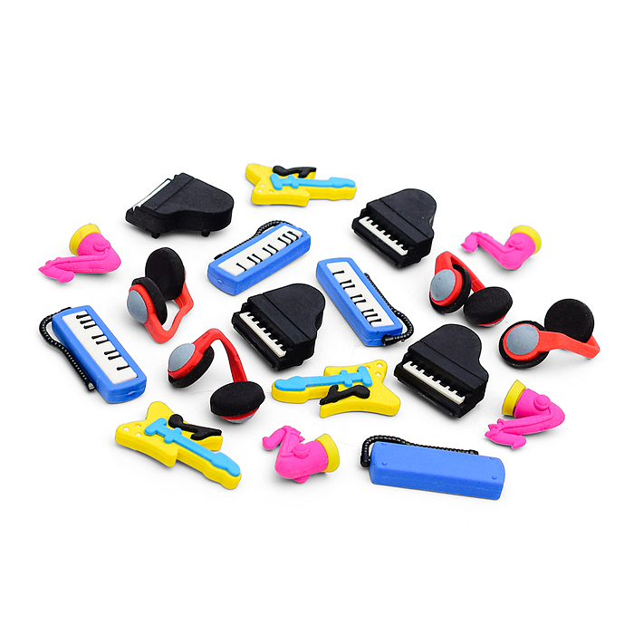 Фото к товару Набор ластиков XC-10 "Музыкальные инструменты" в банке Набор ластиков XC-10 "Музыкальные инструменты" в банке