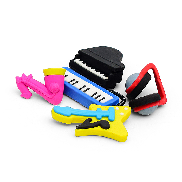 Фото к товару Набор ластиков XC-10 "Музыкальные инструменты" в банке Набор ластиков XC-10 "Музыкальные инструменты" в банке