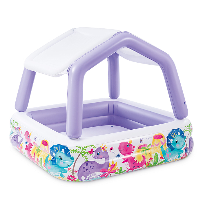 Фото к товару Бассейн надувной детский «Домик», 157 х 157 х 122 см, с навесом, 57470NP INTEX Бассейн надувной детский «Домик», 157 х 157 х 122 см, с навесом, 57470NP INTEX