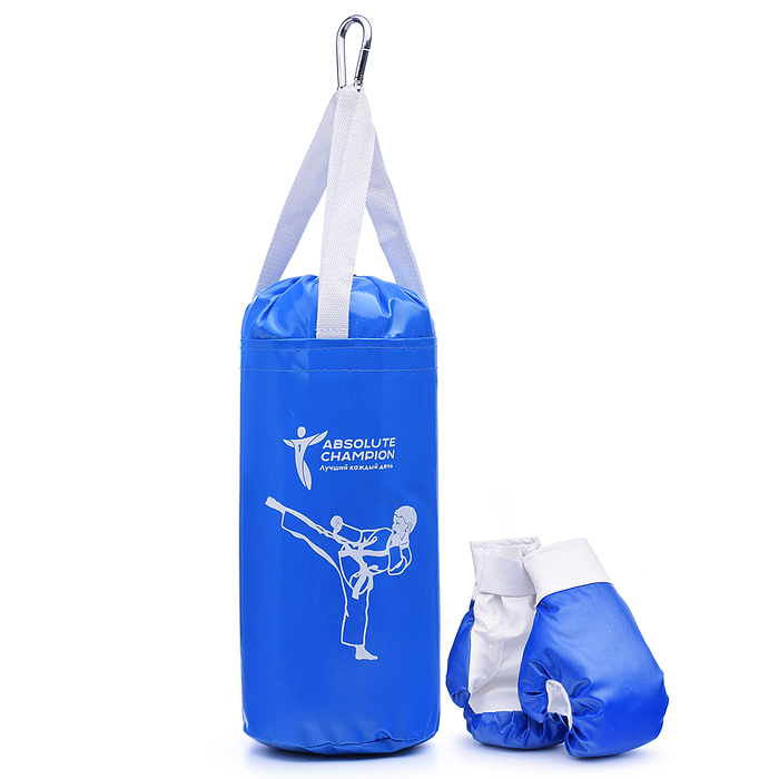 Набор детский игровой "Я-Чемпион" 4кг синий (перчатки, груша) Набор детский игровой "Я-Чемпион" 4кг синий (перчатки, груша)