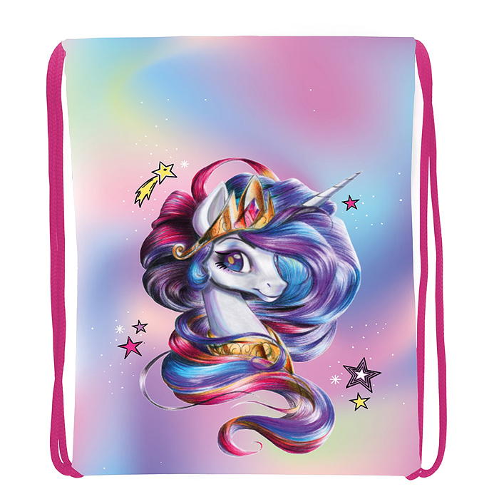 Мешок для обуви "Единорог" 1 отделение, 330х420мм, петля для подвеса, полиэстер, 210 ден