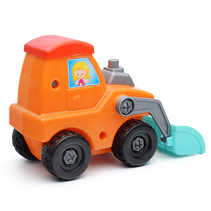 Трактор "Кузя" (19 дет., отвёртка) 22 см