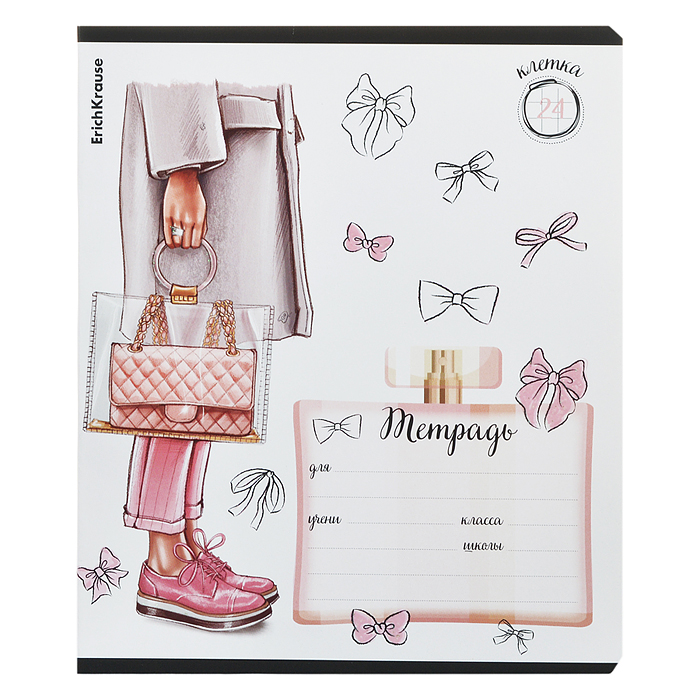 Фото к товару Тетрадь 24 л. клетка, "Fashion Girl" выборочный УФ-лак c глиттером Тетрадь 24 л. клетка, "Fashion Girl" выборочный УФ-лак c глиттером