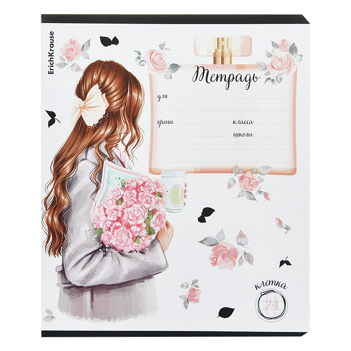 Фото к товару Тетрадь 24 л. клетка, "Fashion Girl" выборочный УФ-лак c глиттером Тетрадь 24 л. клетка, "Fashion Girl" выборочный УФ-лак c глиттером