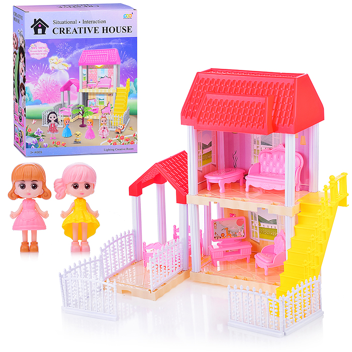 Домик для куклы 666-9S-3 "Мечта принцессы" на батарейках, в коробке Домик для куклы 666-9S-3 "Мечта принцессы" на батарейках, в коробке