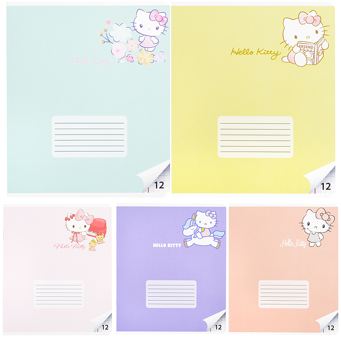 Тетрадь 12 л., клетка "Hello Kitty А5, на скрепке Тетрадь 12 л., клетка "Hello Kitty А5, на скрепке