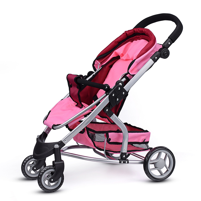 Фото к товару Коляска для кукол 9666 металлическая, цвет розово-бордовый Коляска для кукол 9666 металлическая, цвет розово-бордовый