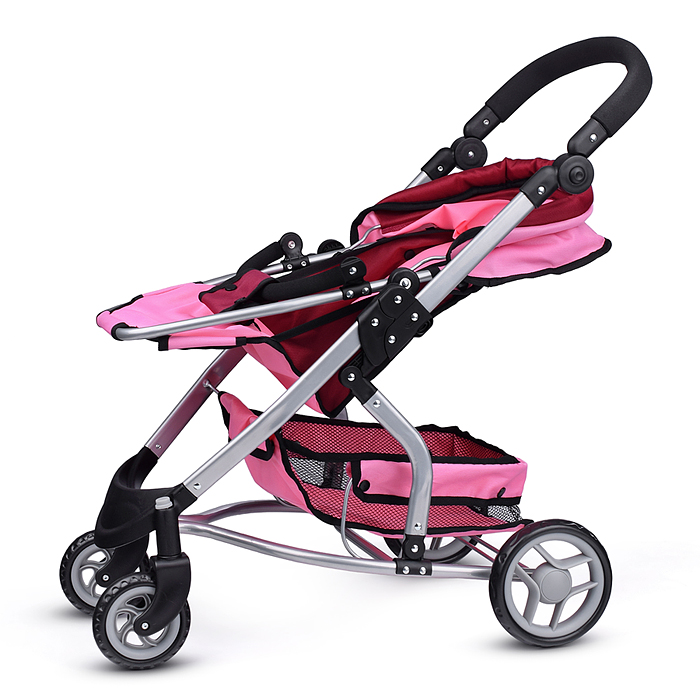 Фото к товару Коляска для кукол 9666 металлическая, цвет розово-бордовый Коляска для кукол 9666 металлическая, цвет розово-бордовый