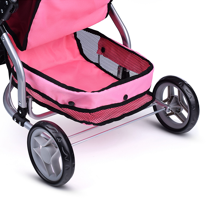 Фото к товару Коляска для кукол 9666 металлическая, цвет розово-бордовый Коляска для кукол 9666 металлическая, цвет розово-бордовый