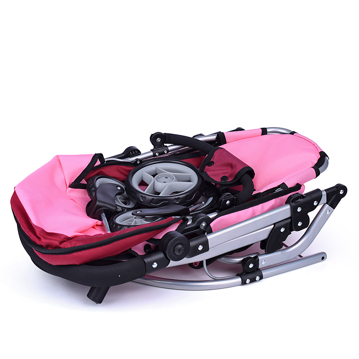 Фото к товару Коляска для кукол 9666 металлическая, цвет розово-бордовый Коляска для кукол 9666 металлическая, цвет розово-бордовый