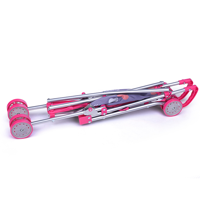 Кукольный набор 9001 (коляска, манеж, сумка, стульчик), цвет сердце на черном