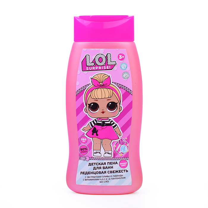 Детская пена для ванн "Лло" Леденцовая свеж, с экс оливы и лаванды, 250мл.
