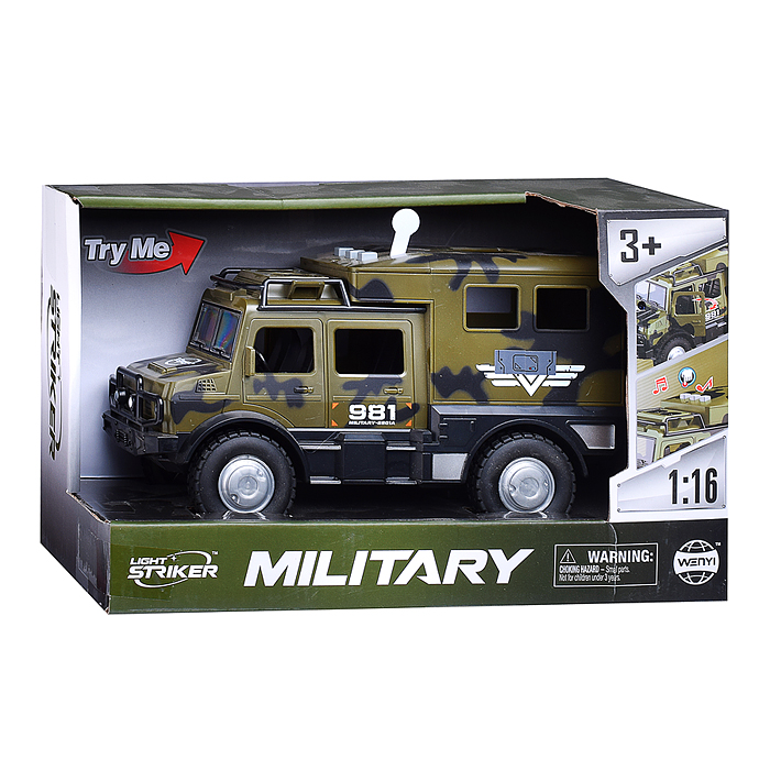 Машина WY980A "Военная" на батарейках, в коробке