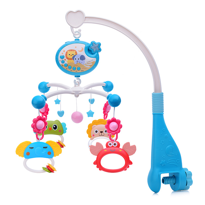 Фото к товару Мобиль 698-84 "Зверятки" музыкальный, на кроватку, в коробке Мобиль 698-84 "Зверятки" музыкальный, на кроватку, в коробке