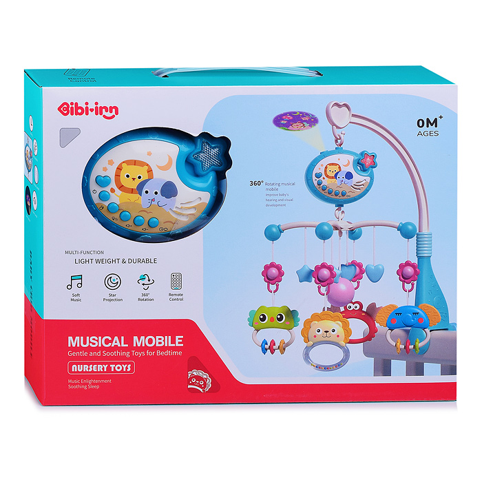 Фото к товару Мобиль 698-84 "Зверятки" музыкальный, на кроватку, в коробке Мобиль 698-84 "Зверятки" музыкальный, на кроватку, в коробке