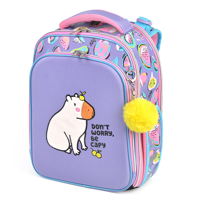 Фото к товару Рюкзак "Premier. Capybara" школьный жесткий 37x28x18 см (17 л) вес 1000 г, 2 отделения на м Рюкзак "Premier. Capybara" школьный жесткий 37x28x18 см (17 л) вес 1000 г, 2 отделения на м