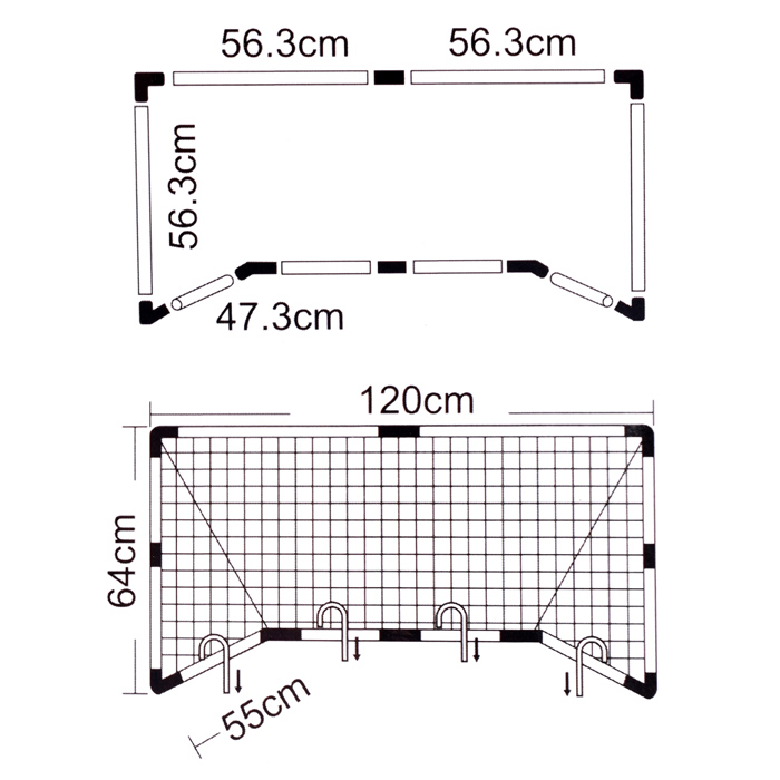 Ворота футбольные DQ-17 " Юный футболист" в коробке