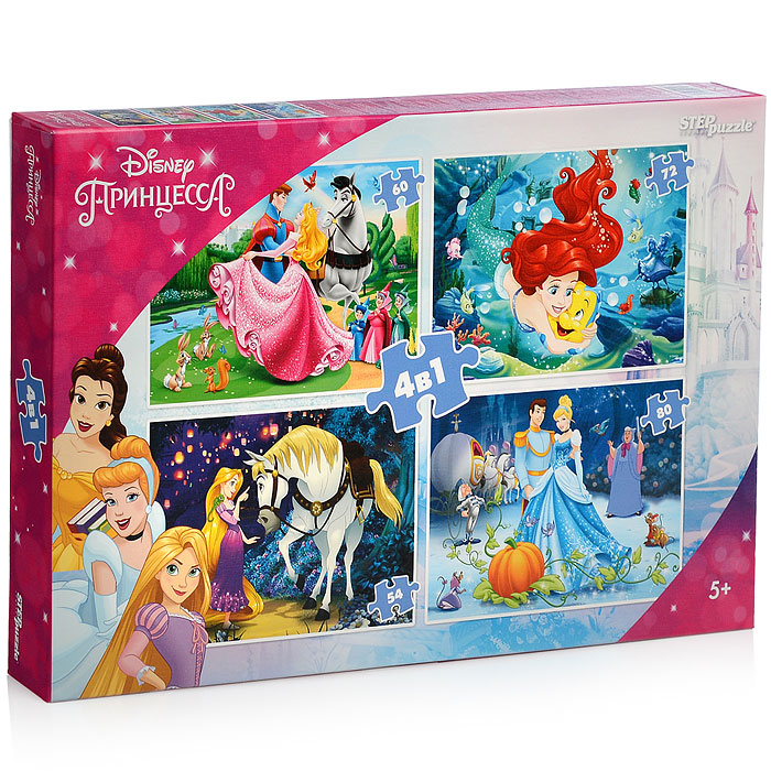 Пазлы 4в1 "Принцессы Disney" (Disney) Пазлы 4в1 "Принцессы Disney" (Disney)
