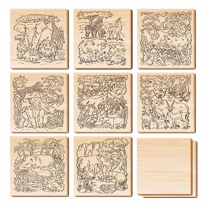 Фото к товару Выжигание. Набор досок для выжигания и росписи "Звериное царство" А5, 10 шт Выжигание. Набор досок для выжигания и росписи "Звериное царство" А5, 10 шт
