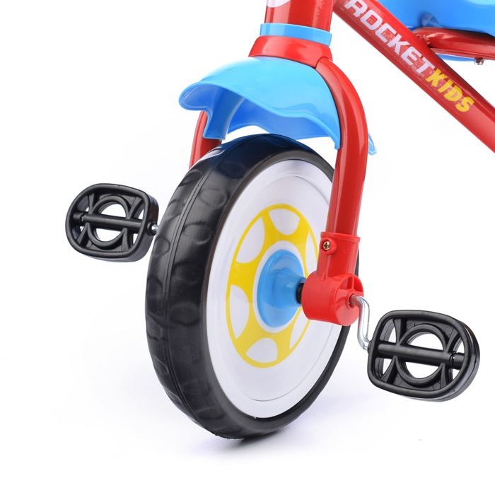 Фото к товару Велосипед трехколесный Rocket, колеса EVA 9"/7", цвет красный/синий Велосипед трехколесный Rocket, колеса EVA 9"/7", цвет красный/синий