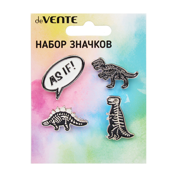 Фото к товару Набор значков "Raptor City" эмалированные, размер изделий: AS IF! 3x2,1 см, динозавр 3x2 см Набор значков "Raptor City" эмалированные, размер изделий: AS IF! 3x2,1 см, динозавр 3x2 см