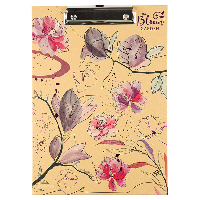 Клипборд "Bloom Garden" A4 (225x315 мм) картон толщина 2 мм, крафт бумага, тиснение фольгой