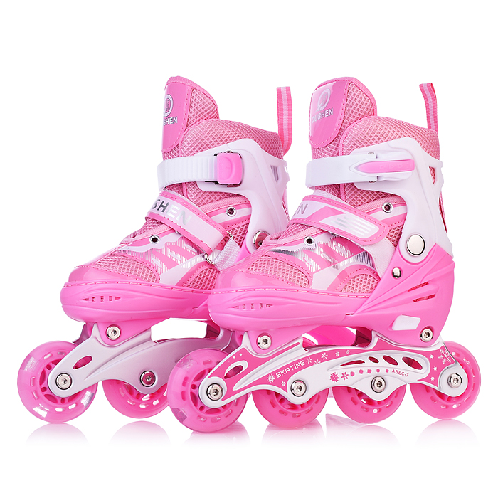 Роликовые коньки U001749Y раздвижные, PU колёса со светом, размер S, розовые, в сумке