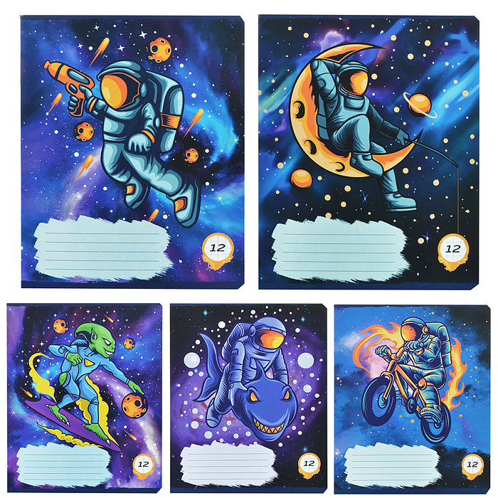 Тетрадь 12л., клетка "Космическое приключение"