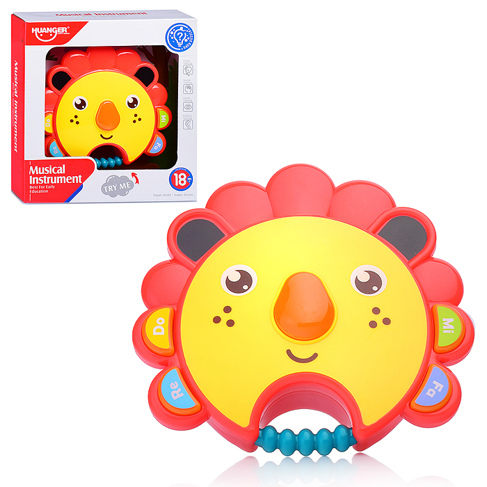 Бубен HE0534 "Забавный львенок" в коробке Бубен HE0534 "Забавный львенок" в коробке