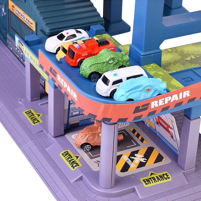 Фото к товару Паркинг-Трек 6603A "Городская эстакада с динозаврами" в коробке Паркинг-Трек 6603A "Городская эстакада с динозаврами" в коробке