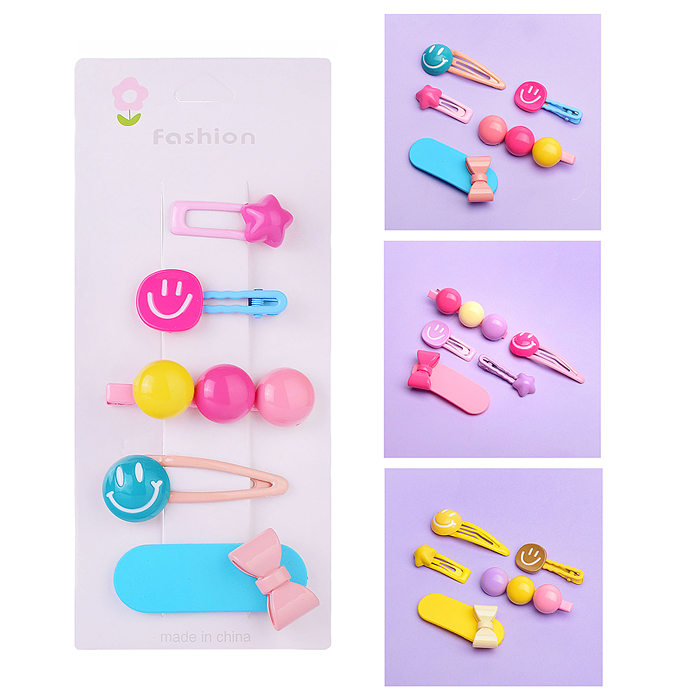 Набор заколок для волос 00-3889 "Смайлики" в пакете Набор заколок для волос 00-3889 "Смайлики" в пакете
