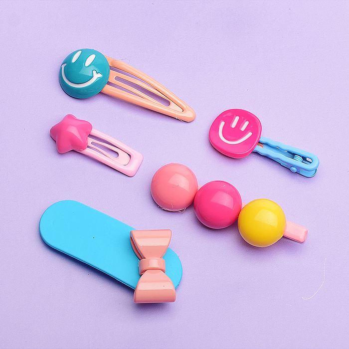 Фото к товару Набор заколок для волос 00-3889 "Смайлики" в пакете Набор заколок для волос 00-3889 "Смайлики" в пакете